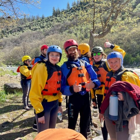 a group of people that are standing in the snow