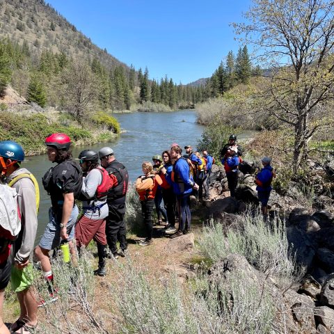 a group of people on a trail