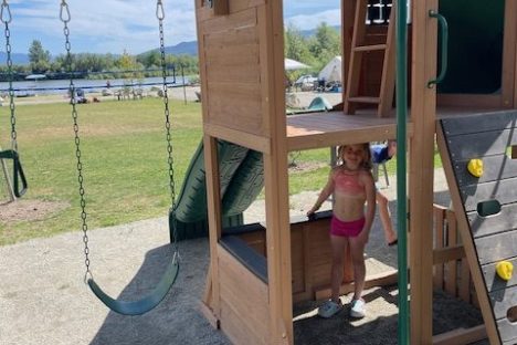 a chair sitting in the grass