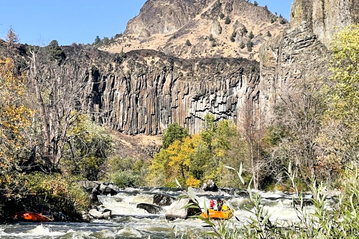 a large mountain in the background